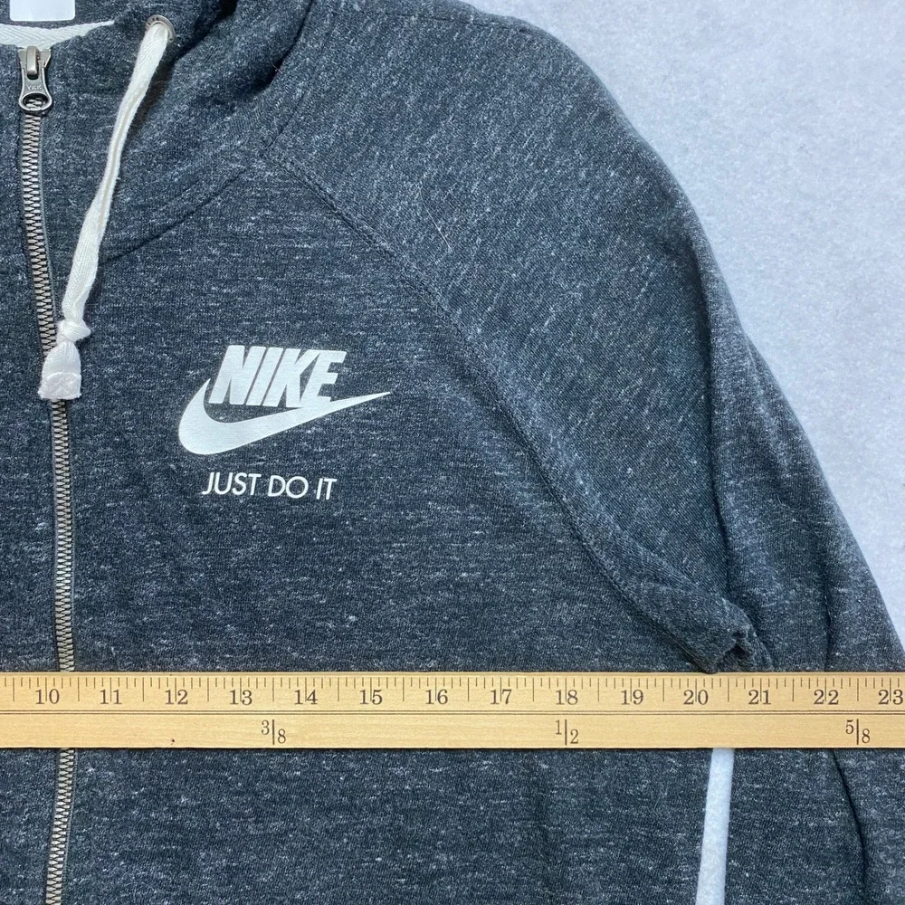 Nike Tracksuit Womens Large Black Heathered Full Zip Hoodie Capri Joggers Set